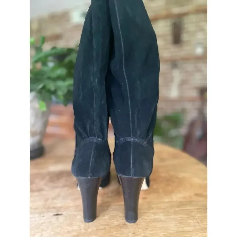 Michael Kors Harness Knee High Suede Black Boots - SIZE 7.5